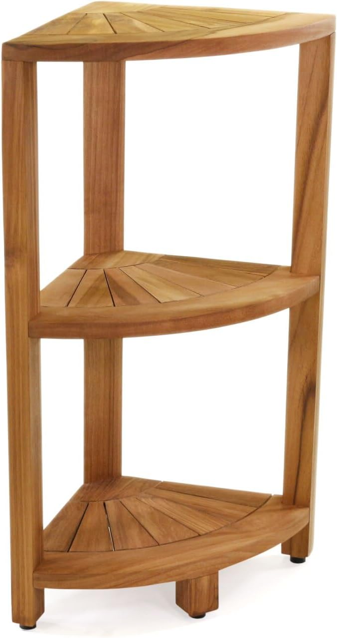 AquaTeak Kai™ Petite - Teak Corner Shower Storage Stand